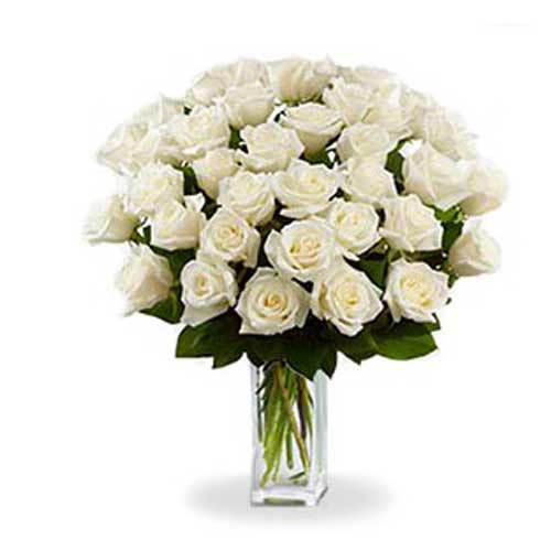 36 White Roses Bouquet